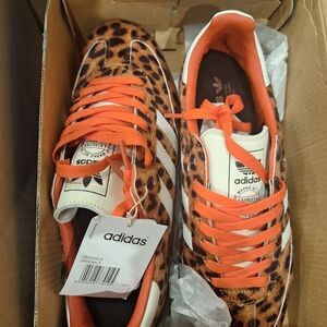 Adidas Women's Leopard Sneakers - Orange and White
